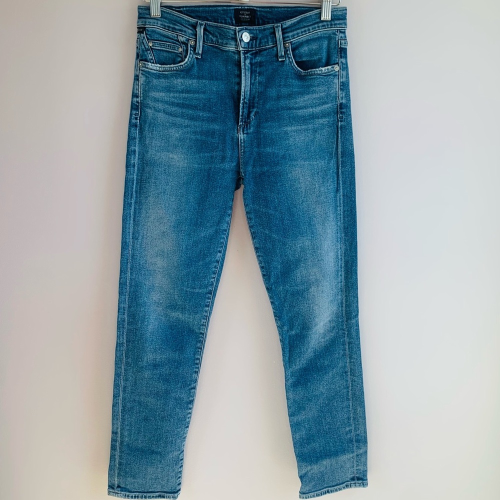 Citizens of Humanity Jeans Denim Mid Blue Rocket Crop High Rise Skinny Cropped